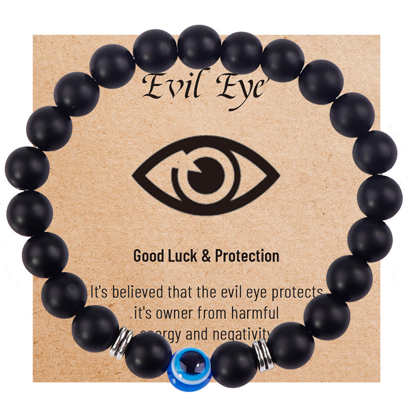 Green Tiger's Eye & Evil Eye Bracelet - Grounding Energy & Cultural Protection