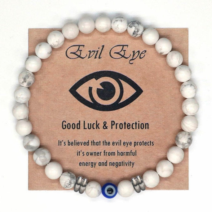 Green Tiger's Eye & Evil Eye Bracelet - Grounding Energy & Cultural Protection