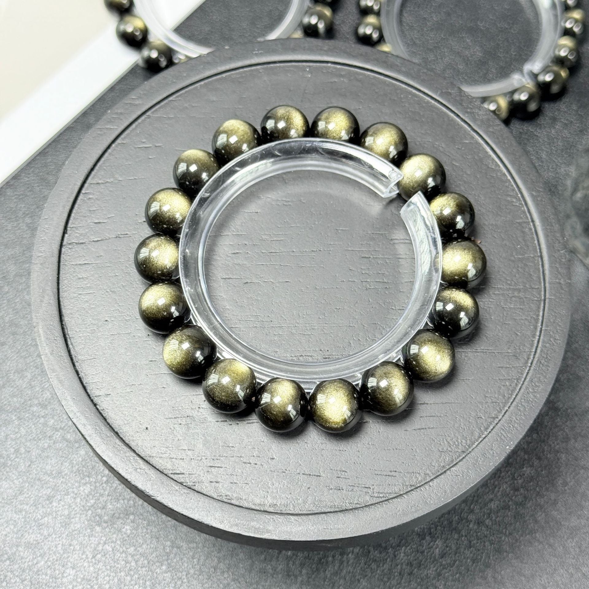 Gold Sheen Obsidian Double Cat's Eye Bracelet - Wealth Shield • Luck Magnet • Negative Energy Defense